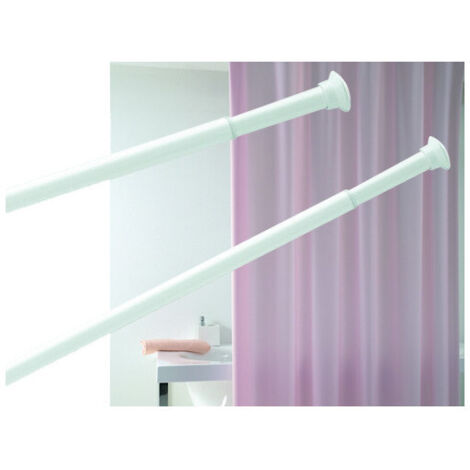 Soportes de ducha blancos extensibles de 155 a 255 cm – soportes para cabinas de ducha