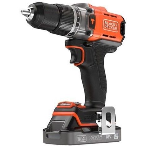 Taladro percutor inalámbrico 18V 2.0Ah – mandril de 13 mm – luz LED – Black+Decker BCD383D1XC (1/2)