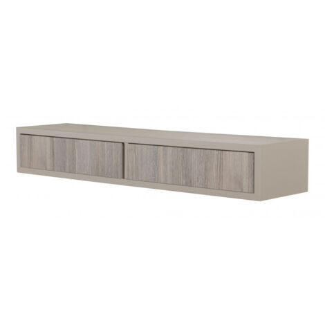 Estantería de pared con cajón, mesita de noche flotante, estante de pared, roble marrón y moca, 88,2 x 13,4 x 20 cm - Domino