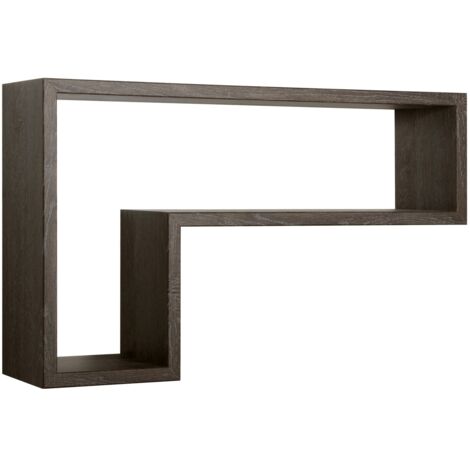 Estante de pared rectangular mod. Lettera Roble oscuro (1/4)