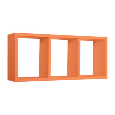 Estantería de pared, Librería flotante, Librería de pared, Estantería de pared, Naranja, 70x30 cm d15,5 cm - Tristano (1/3)