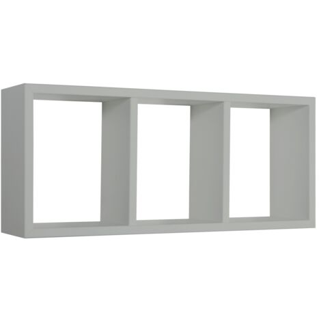 Estante rectangular de pared 3 compartimentos mod. Tristano Gris guijarro