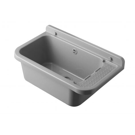 Desagüe de pared exterior con rebosadero 60x34 cm – Gris – Jardín y garaje – Kit de montaje y drenaje – Negrari