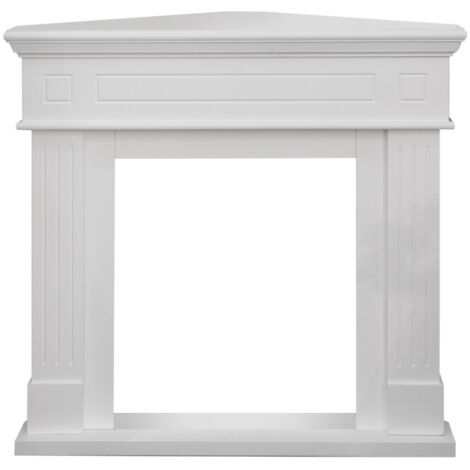 Revestimiento de madera para chimenea de esquina (ancho 110 x profundidad 63 x alto 102 cm), color blanco Ford