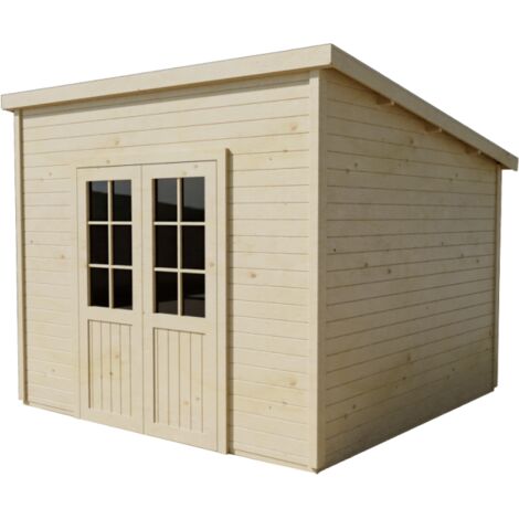 Caseta de jardín de madera 280x280 cm – Espesor de pared 28 mm – Techo de acero galvanizado – Ventanas de cristal – LAX3030.02 Foresta (1/4)