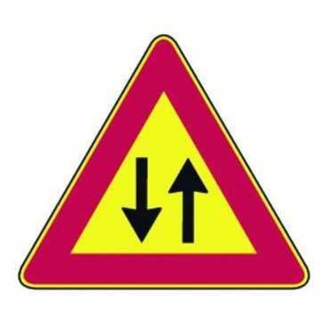 Señales de tráfico temporales de doble sentido. Fig. 387 (1/2)