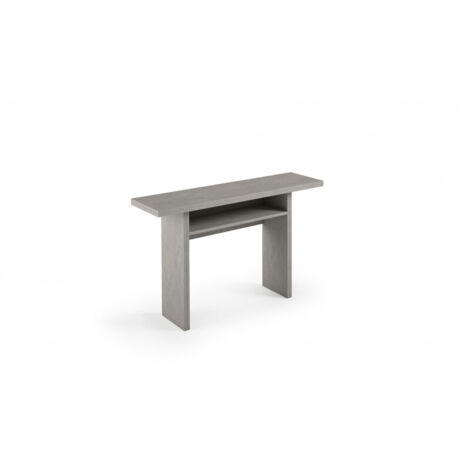 Mesa consola extensible Oplà con tablero abatible y compartimento de almacenaje, hormigón, 120x35/70x75 cm - Terraneo (1/3)