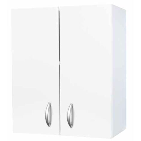 Mueble lavadero 60x32 cm 2 puertas – Dos estantes – Madera blanca hidrófuga – Negrari (1/5)