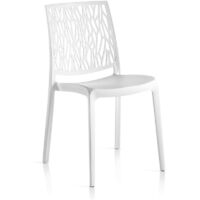 Conjunto de 4 sillas de resina monobloc "London Twist" de Flow Blanco