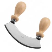 Cuchillo de media luna de acero inoxidable con mangos de madera Calder