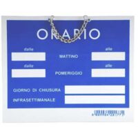 Cartel de Horario de Apertura Tempopol Azul cm 15X11