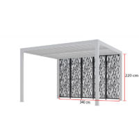4 Paneles de Moucharabé de Acero para Lado de 3,6 m para Pérgola para 3630