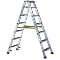 Escalera de doble subida con 7 peldaños