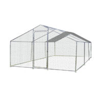 Recinto para animales de 3x6 m – estructura de acero galvanizado con malla y techo de lona de 2,2 m de altura – ENC306032GJM Foresta