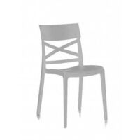Conjunto de 4 sillas de resina monobloc "London Cross" por Flow, color gris claro