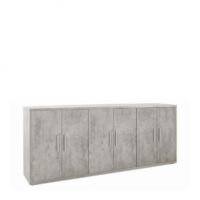 Mueble 6 puertas 203L x 41P x h84 – Acabado Cemento – Sarmog
