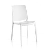 Conjunto de 4 sillas de resina monobloc London mate de Flow Blanco