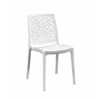 Conjunto de 4 sillas de resina monobloque "London Stone" de Flow Blanco