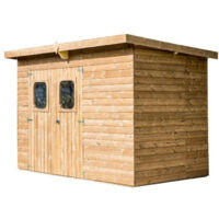 Casita de jardín Theora de madera termorrecubierta de 19 mm 316x180 Sin suelo
