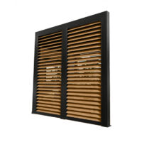 Panel de persiana veneciana efecto madera para pérgola bioclimática de 3 metros de longitud – lamas de aluminio orientables – PERBIV30B Foresta
