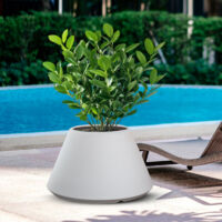 Vaso para exterior/interior Stromboli Blanco diámetro 60×35 cm en resina