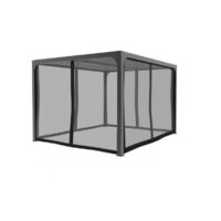 Kit cortina mosquitera para pérgola bioclimática 3760161078672 – 4 paneles de PVC con cierre de cremallera – perfiles de aluminio – PERBIRA3630 Foresta