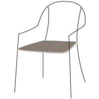 Cojín Action asiento color topo 38x38x2 cm – Elegancia sobria para sillas de jardín