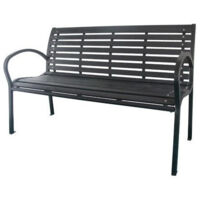 Banco de jardín de acero pintado negro 125x60xH80 cm – Modelo Gaia – GDLC