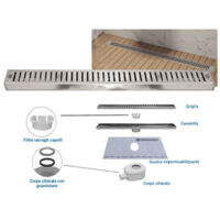 Canaleta de ducha de acero 55 cm CN55-01KIT – Brixo