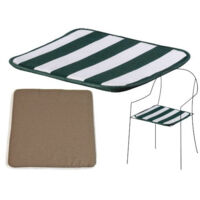 Cojín Action asiento blanco/verde 38x38x2 cm – Comodidad práctica para sillas de jardín