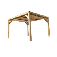 Pérgola de jardín de madera 339x360 cm – Toldo con lamas orientables – Abeto natural – VTDO3436T Foresta