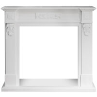 Chimenea de madera blanca Truman con marco de madera (ancho 121 x profundidad 38 x alto 108 cm)
