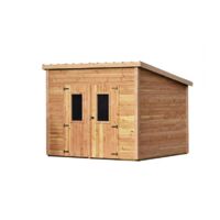 Caseta de jardín de madera 280x280 cm – Grosor de pared 28 mm – Madera de abeto Douglas y techo de acero – DAN3030.02 Foresta