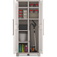 KETER Armario para EXTERIOR GULLIVER escobero multiusos baldas ajustables resina resistente UV y lluvia (IPX3) TÜV cerradura 80x44x182 WxDxH