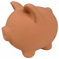 Hucha de terracota con cerdito de 25 cm de largo y 14 cm de alto