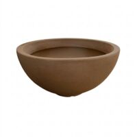 Jarrón de diseño de Ø85 cm y 43 cm de alto, fabricado en polímero bronce resistente para plantas de interior y exterior. Hecho en Italia - Monacis