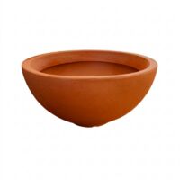 Jarrón de diseño de Ø85 cm y 43 cm de alto, fabricado en polímero de terracota resistente para plantas de interior y exterior