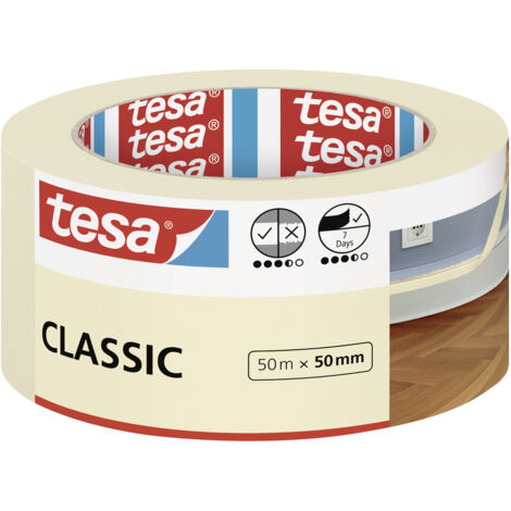 tesa Classic 52807-00000-03 Malerabdeckband  Weiß (L x B) 50 m x 50 mm 1 St.