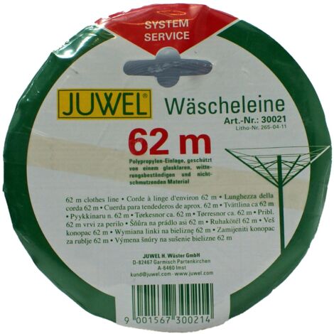 Juwel Wäscheleine 62 m für Wäschespinnen, Leine transparent, Polypropylen (1/2)