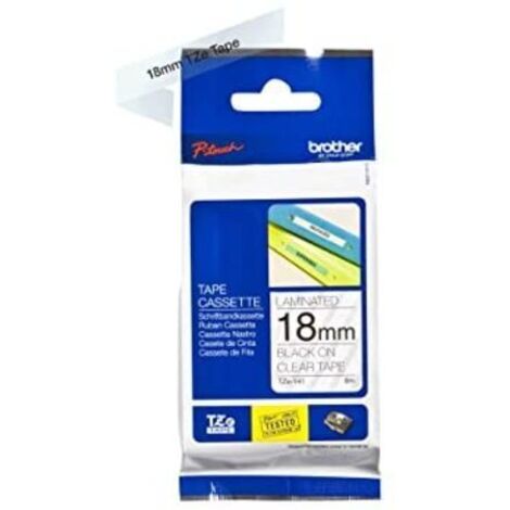 Schriftbandkassette P-touch TZe-141 18 mm x 8 m (B x L) transparent schwarz