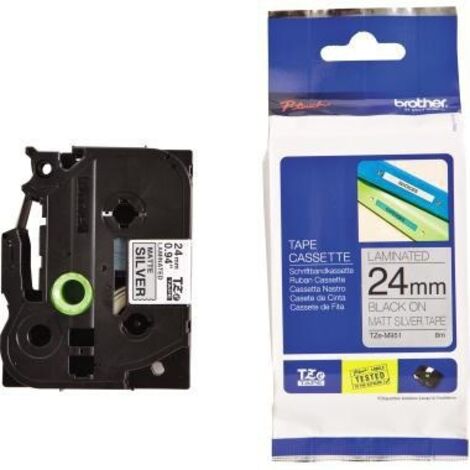 Schriftbandkassette P-touch TZe-M951 24 mm x 8 m (B x L) schwarz silber matt (1/4)