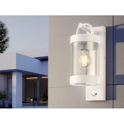 Sambesi Lantern Wandleuchte Weiß IP44 Bewegungssensor Trio Beleuchtung