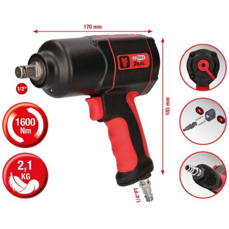KS Tools THE DEVIL Hochleistungs-Druckluft-Schlagschrauber, 1600Nm