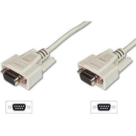 Digitus Seriell Anschlusskabel [1x D-SUB-Buchse 9pol. - 1x D-SUB-Buchse 9pol.] 3.00 m Beige (1/2)