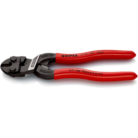 KNIPEX 71 01 160 SB CoBolt® S Kompakt-Bolzenschneider mit Kunststoff überzogen schwarz atramentiert 160 mm
