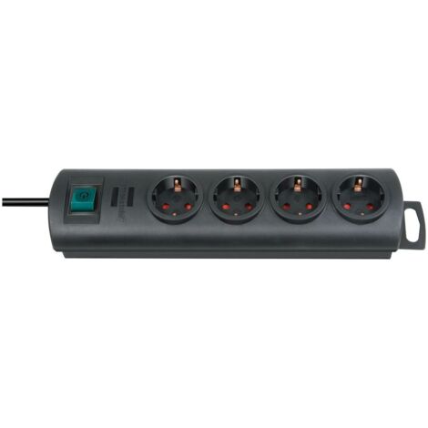 Brennenstuhl – Steckdosenleiste 8-fach 1153300128 – 2m Kabel H05VV-F 3G1,5 – 90° Anordnung – mit beleuchtetem Sicherheitsschalter – variabler Kabelausgang (1/5)