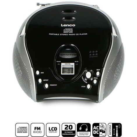 LENCO UKW-Radio m.CD stereo,schwarz/silbe SCD-24 black/silver