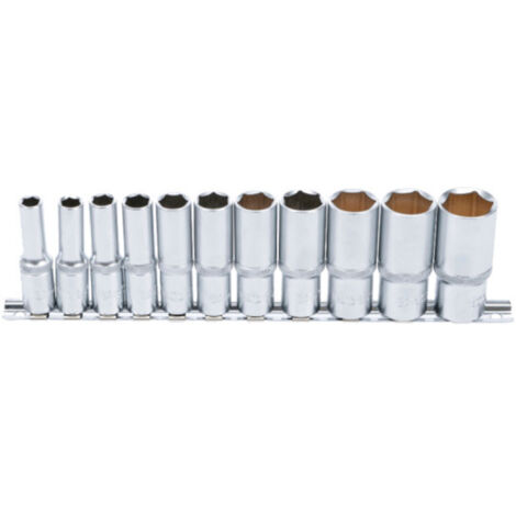 BGS TECHNIC Langer Steckschlüssel-Satz - 10 mm - 11 Stück - 2756 (1/4)