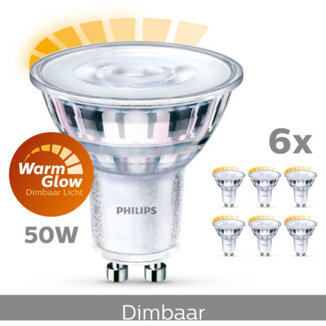 6er pack led gu10 50w dimmbar warmglow