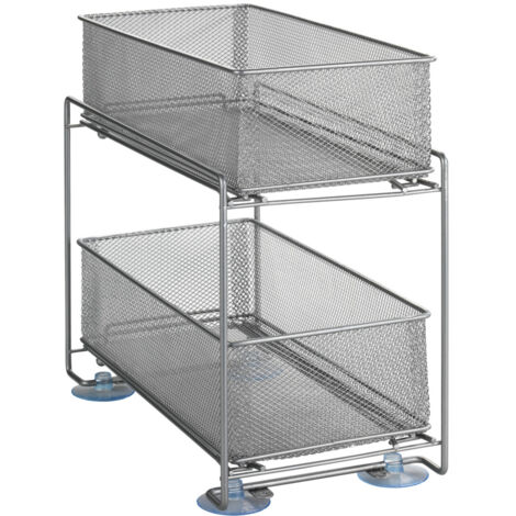 Wenko Schubladenregal, 2 Etagen, 35 x 32,5 x 18,5 cm, silber matt - WENKO (1/5)